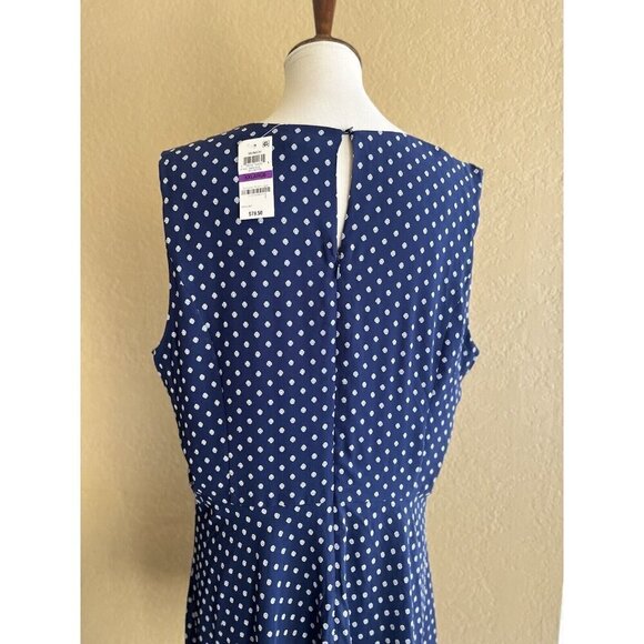 Maison Jules Womens Navy Blue Sheer Floral Ruffle Sheath Dress Size XXL - Picture 7 of 10